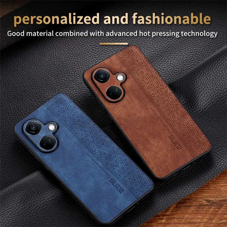 AZNS For Oppo K11 5G / OnePlus Nord CE3 5G Case Imprinted PU Leather+TPU Phone Cover - Brown