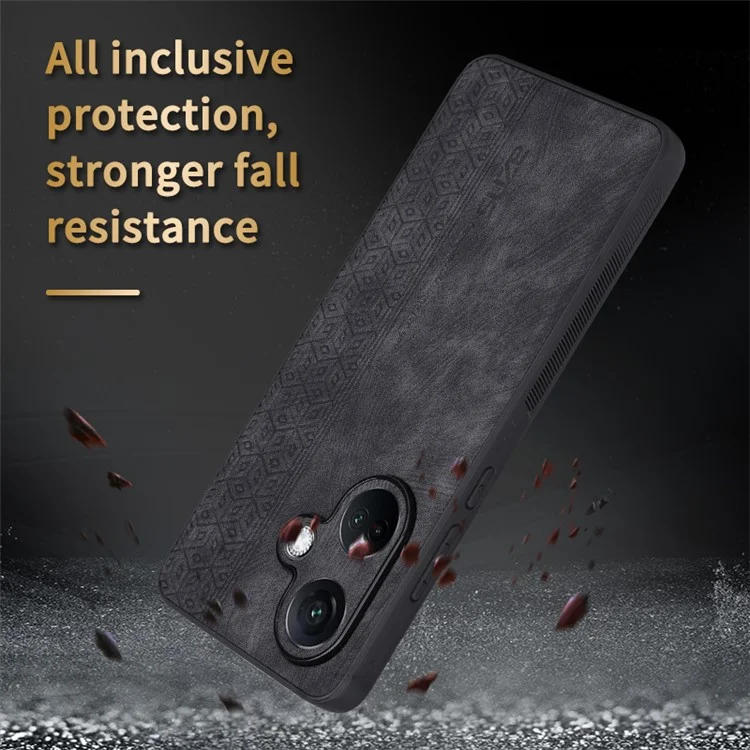 AZNS For Oppo K11 5G / OnePlus Nord CE3 5G Case Imprinted PU Leather+TPU Phone Cover - Brown