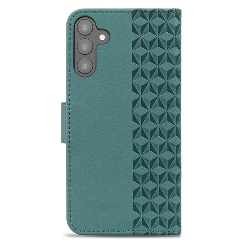 Capa para Samsung Galaxy S23 FE, estojo de carteira de couro com impressão de rombo, verde