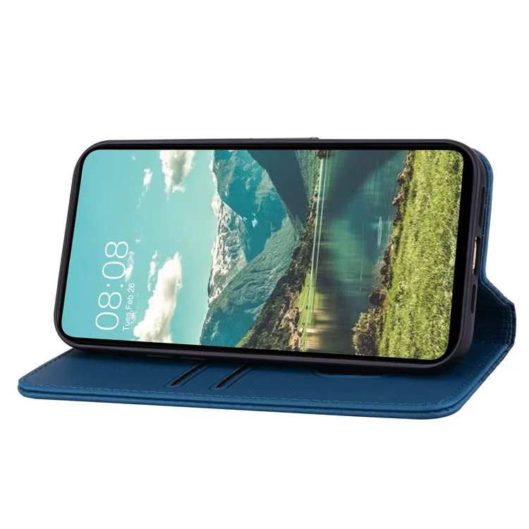 Pour Google Pixel 8 Case Rhombus Imprint PU Leather Wallet Phone Cover with Stand - Sapphire