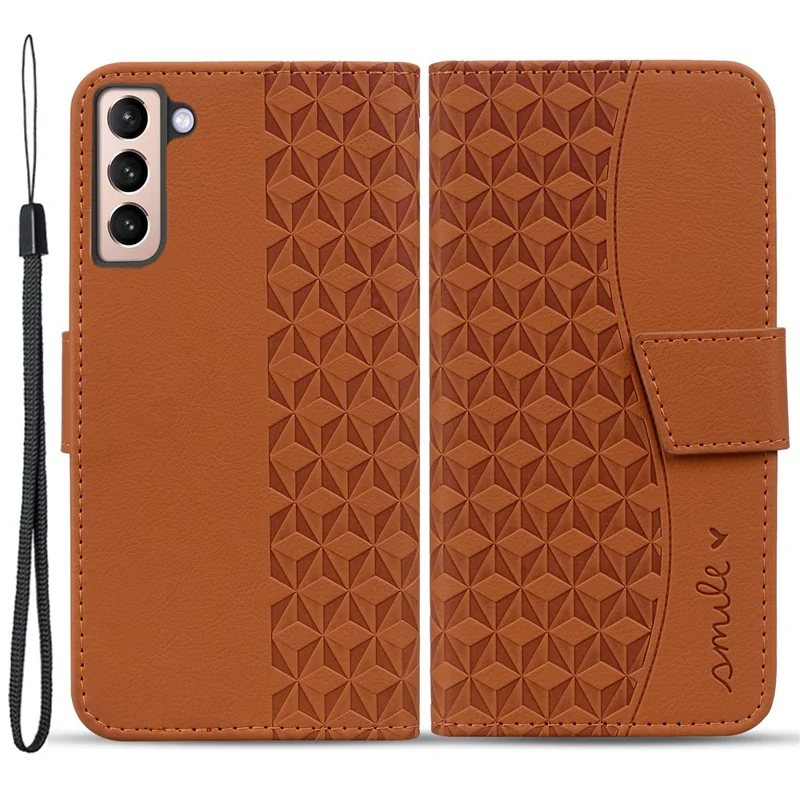 Для Samsung Galaxy S23+ Case Imprinted PU Leather Wallet Stand Smartphone Cover - Коричневый