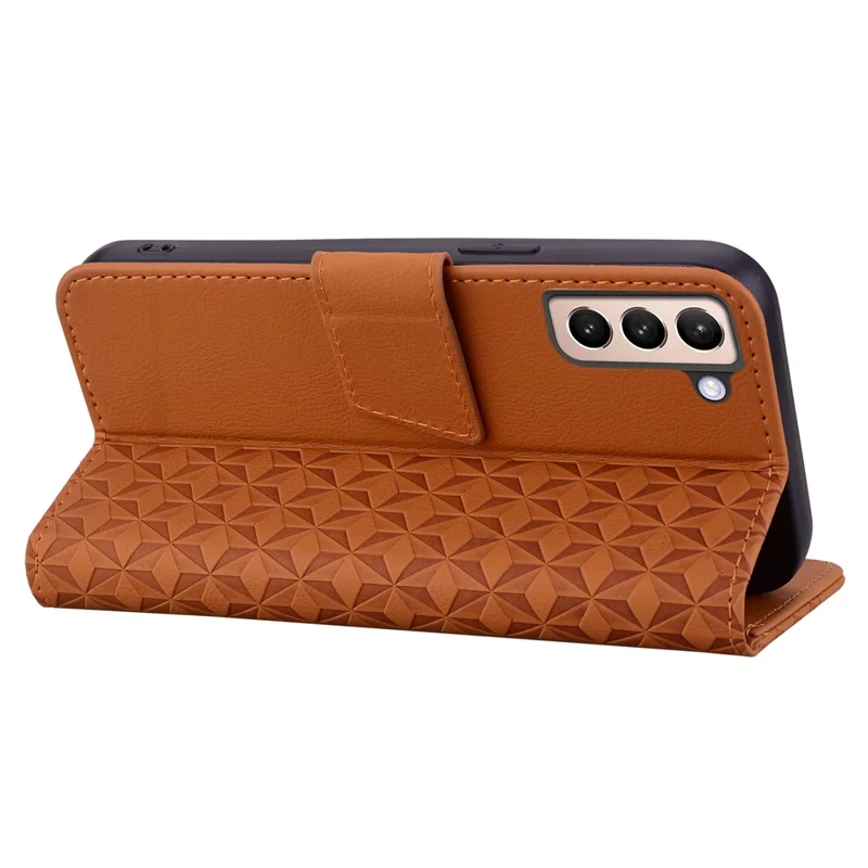 Для Samsung Galaxy S23+ Case Imprinted PU Leather Wallet Stand Smartphone Cover - Коричневый