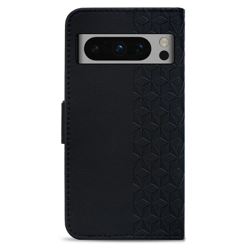 Funda para Google Pixel 8 Pro Caso Impresión de rombos Protección completa Cubierta de teléfono de cuero PU - Negro
