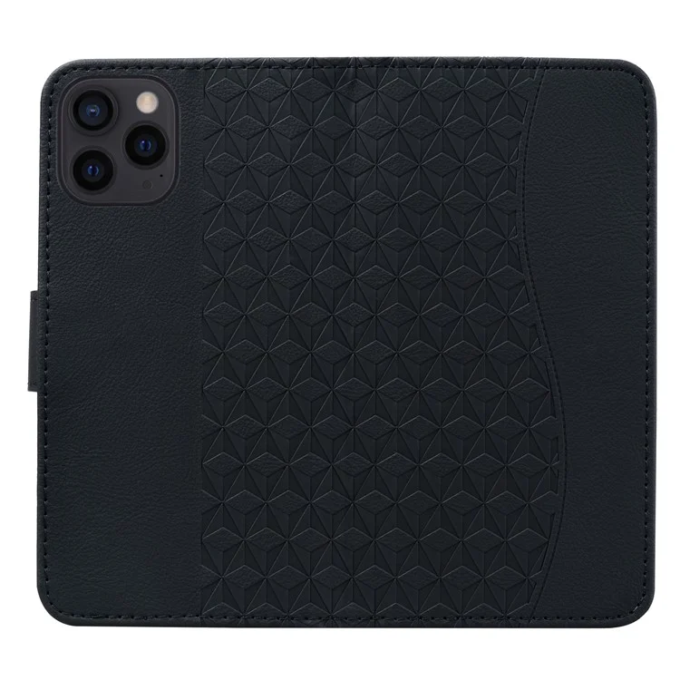 Für iPhone 15 Pro Max Case PU-Leder Brieftasche Geprägte Telefonständer-Abdeckung - Schwarz