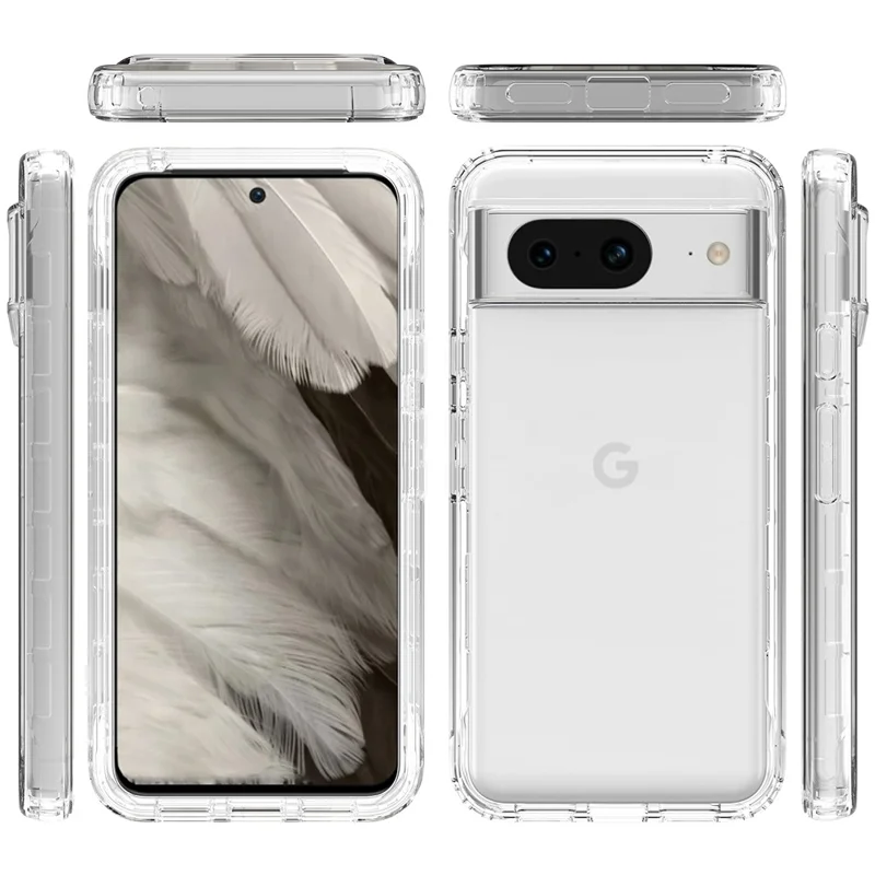 Чехол для Google Pixel 8, градиентный чехол из поликарбоната и термополиуретана с защитной пленкой для экрана - синий