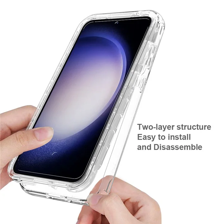 For Samsung Galaxy S23 FE Phone Case TPU+PC Clear Back Cover - Transparent