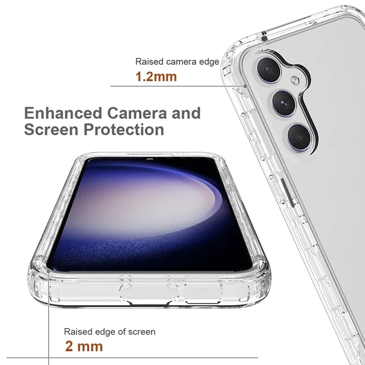 For Samsung Galaxy S23 FE Phone Case TPU+PC Clear Back Cover - Transparent