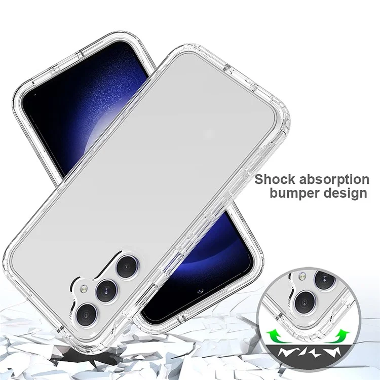 For Samsung Galaxy S23 FE Phone Case TPU+PC Clear Back Cover - Transparent