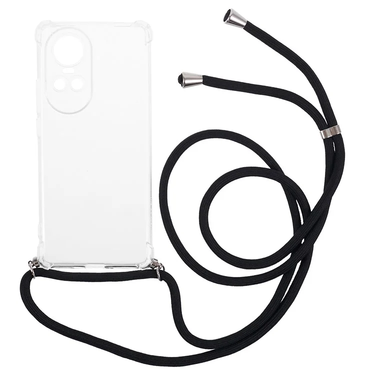 Pour Oppo Reno10 5G (Global) / Reno10 Pro 5G (Global) Étui Transparente Anti-chute TPU avec Cordon