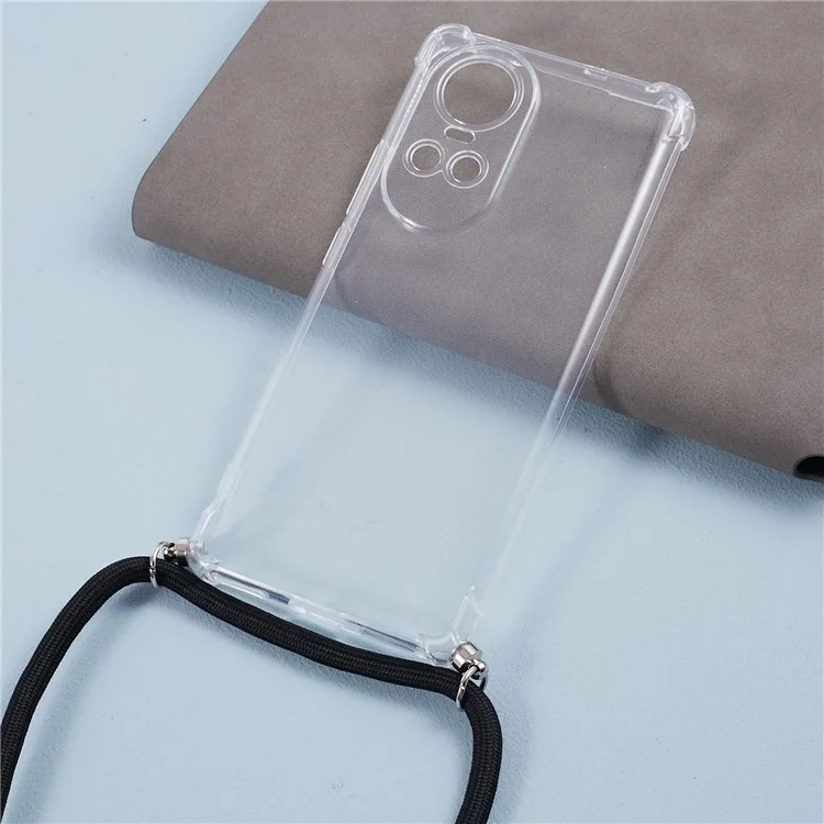 Pour Oppo Reno10 5G (Global) / Reno10 Pro 5G (Global) Étui Transparente Anti-chute TPU avec Cordon