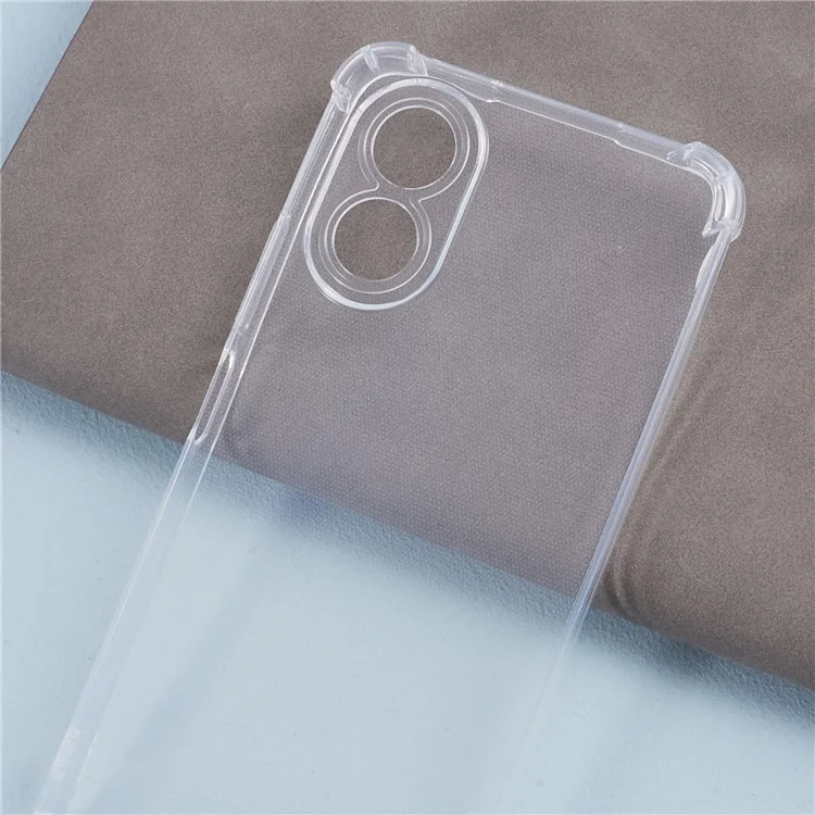 Para Oppo A38 4G Case Reforços de Canto Capa Transparente TPU com Cordão