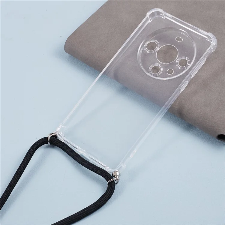 Pour Huawei Mate 60 Pro Étui Transparent Doux TPU Housse de Téléphone avec Cordon