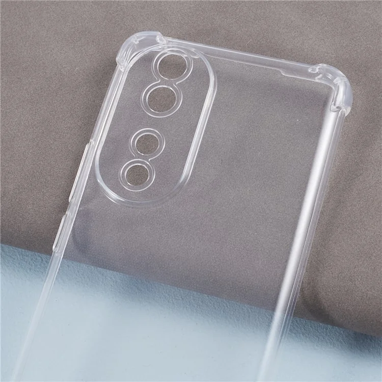 For Honor 90 Case Anti-drop Four Corner Clear TPU Phone Cover with Lanyard