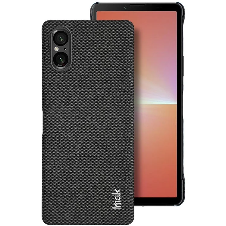 Чехол IMAK Ruiyi Series для Sony Xperia 5 V, тканевая текстура, ударопрочный PU-кожа + PC, чехол для сотового телефона - черный
