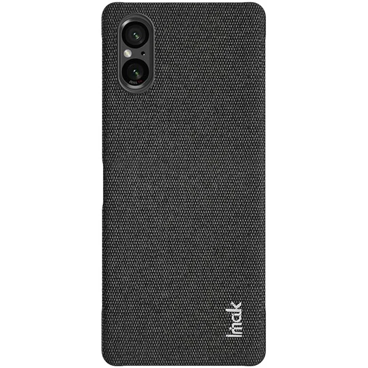 Чехол IMAK Ruiyi Series для Sony Xperia 5 V, тканевая текстура, ударопрочный PU-кожа + PC, чехол для сотового телефона - черный