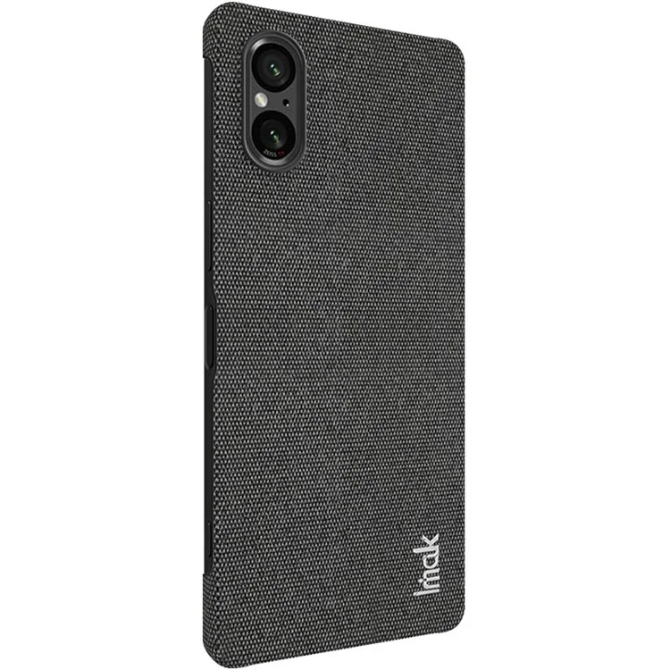 Чехол IMAK Ruiyi Series для Sony Xperia 5 V, тканевая текстура, ударопрочный PU-кожа + PC, чехол для сотового телефона - черный