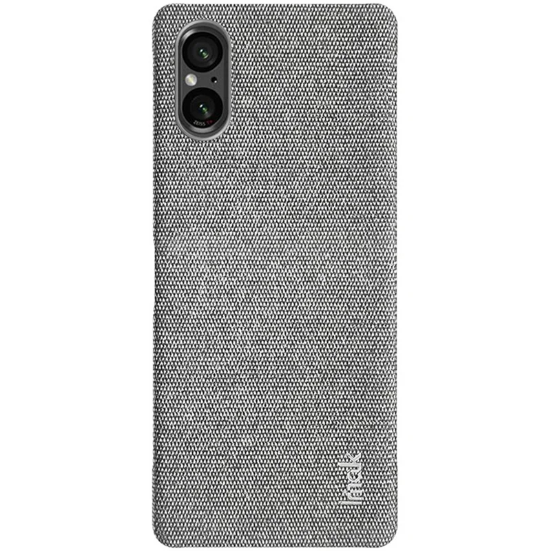 IMAK Ruiyi Series für Sony Xperia 5 V Case Cloth Texture Shell Stoßfester PU-Leder + PC Handyhülle - Hellgrau