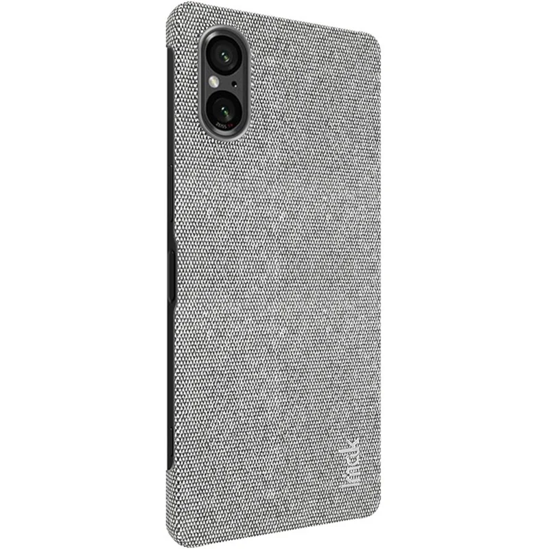 IMAK Ruiyi Series für Sony Xperia 5 V Case Cloth Texture Shell Stoßfester PU-Leder + PC Handyhülle - Hellgrau