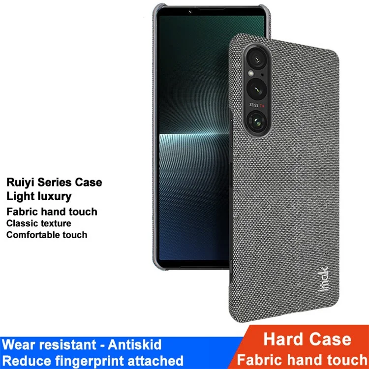IMAK Ruiyi Series for Sony Xperia 1 V Case Dustproof PU Leather + PC Phone Protector - Dark Grey