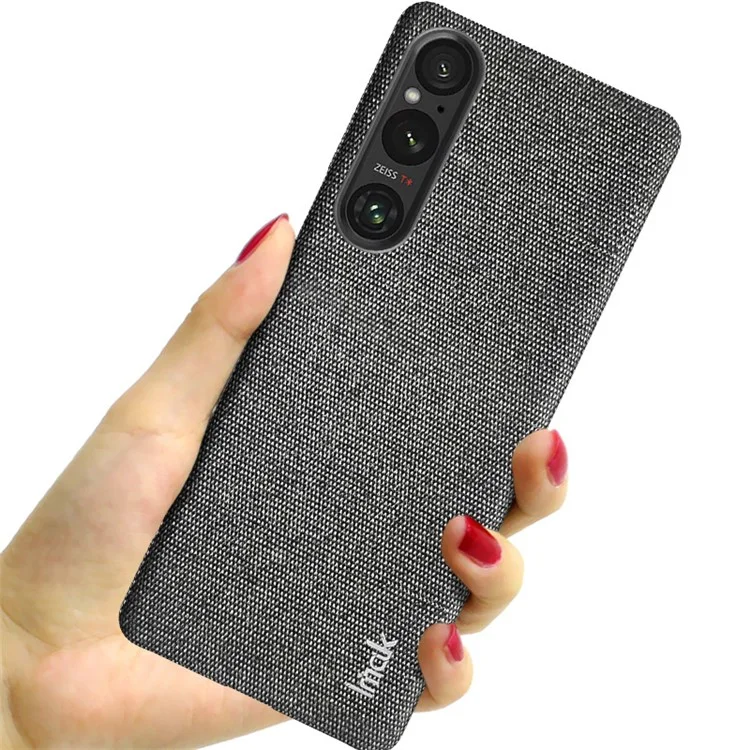 IMAK Ruiyi Series for Sony Xperia 1 V Case Dustproof PU Leather + PC Phone Protector - Dark Grey