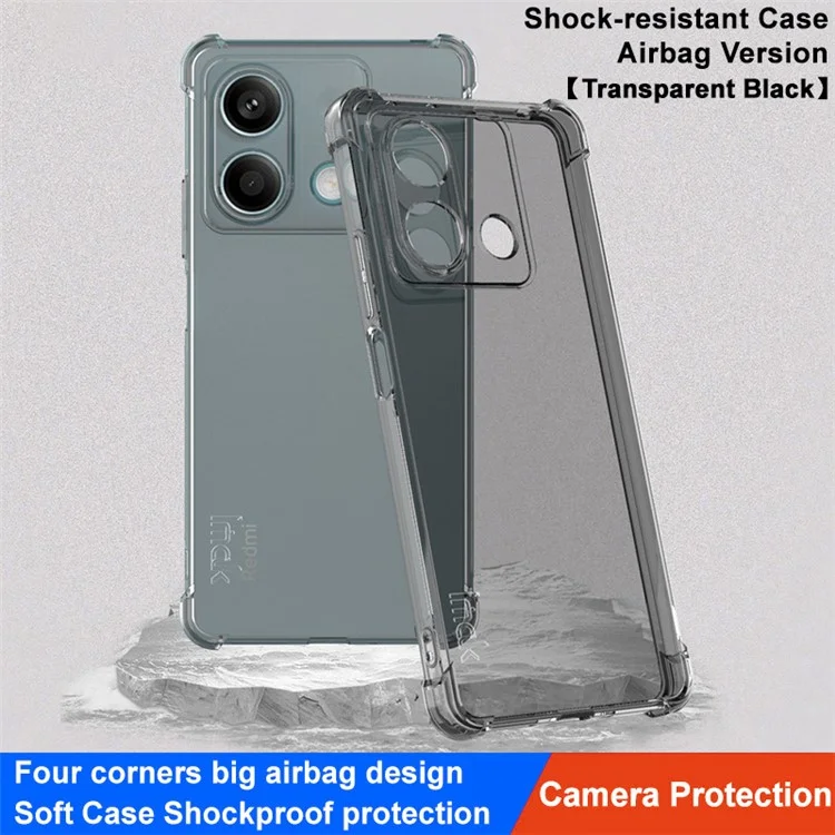 IMAK Cover per Telefono per Xiaomi Redmi Note 13 5G Case Clear Anti-drop Phone Shell - Nero Trasparente