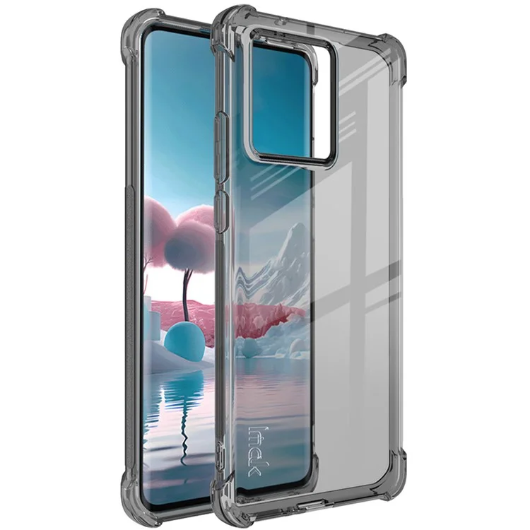 IMAK Pour Motorola Edge 40 Neo 5G Coque Étui TPU Coque Airbag Coin Téléphone Portable - Noir Transparent
