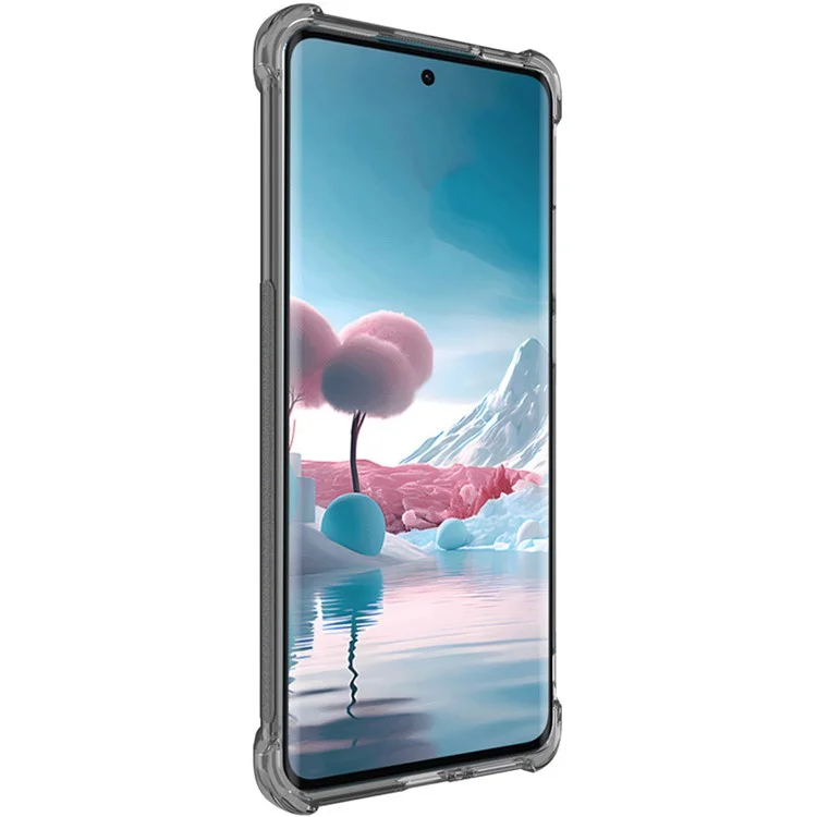 IMAK Pour Motorola Edge 40 Neo 5G Coque Étui TPU Coque Airbag Coin Téléphone Portable - Noir Transparent