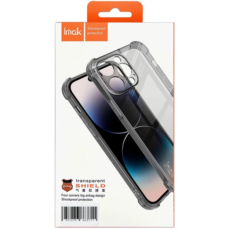 IMAK Pour Motorola Edge 40 Neo 5G Coque Étui TPU Coque Airbag Coin Téléphone Portable - Noir Transparent