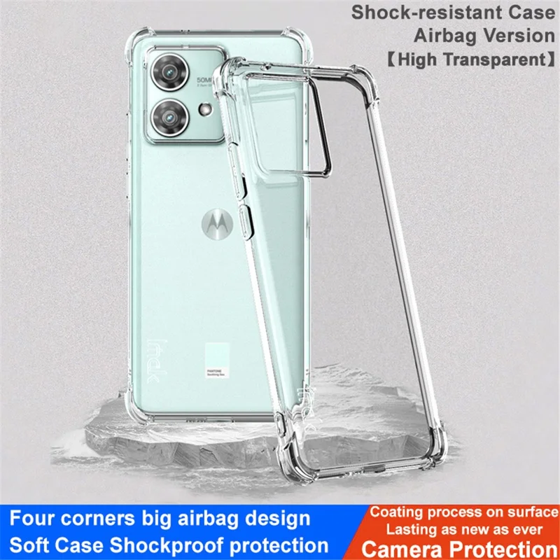 IMAK For Motorola Edge 40 Neo 5G Case TPU Shell Airbag Corner Cell Phone Cover - Transparent