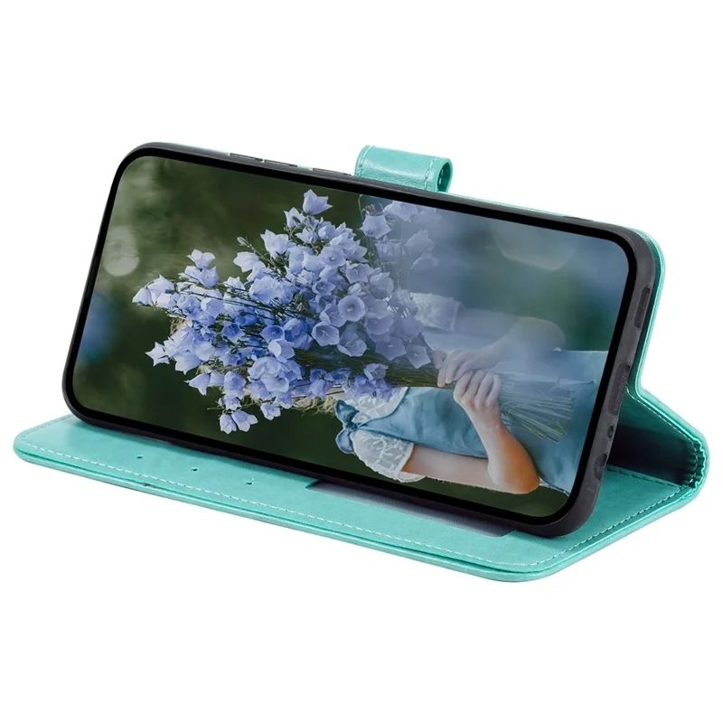 Für Google Pixel 8a Hülle Mandala Blume Eingeprägt Leder Cover mit Riemen - Grün