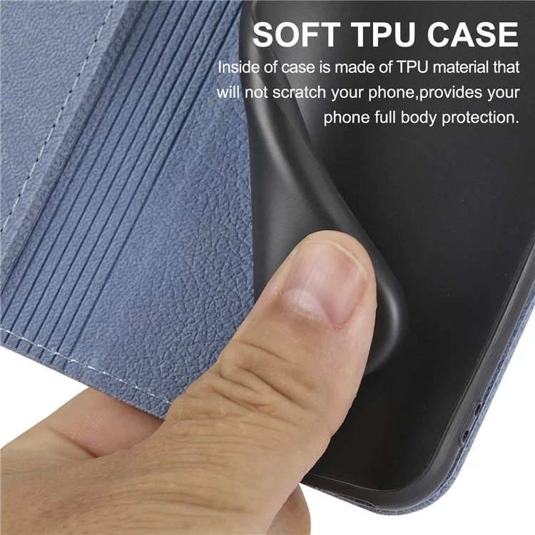 Para Samsung Galaxy A25 5G (Global) (161.0 x 76.5 x 8.3 mm) Funda Textura Trenzada Funda de Piel PU con Soporte y Correa - Gris