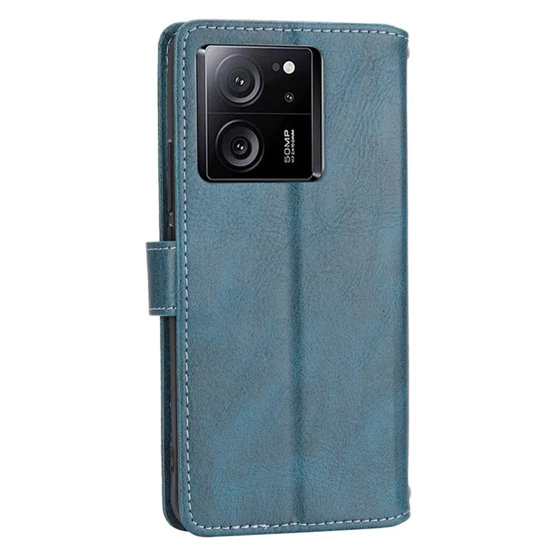 For Xiaomi Redmi K60 Ultra / 13T / 13T Pro Case Shockproof Leather Wallet Phone Cover with Long and Short Straps - Blue