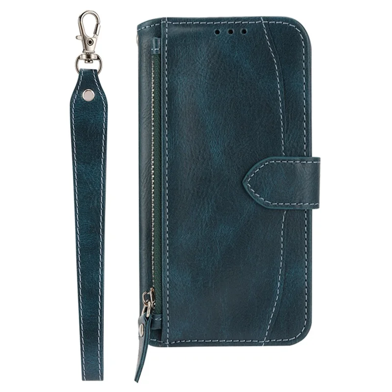 For Xiaomi Redmi K60 Ultra / 13T / 13T Pro Case Shockproof Leather Wallet Phone Cover with Long and Short Straps - Blue
