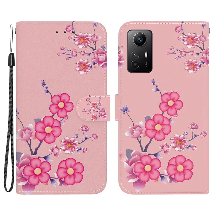 Para Xiaomi Redmi Note 12S 4G Case Wallet Stand Mobile Phone Cover - Sakura