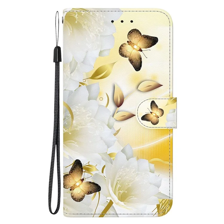For Honor 90 Lite 5G / X50i 5G Case Pattern Printing Anti-drop Phone Cover - Gold Butterfly Flower