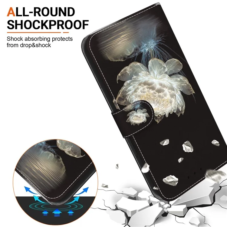 For Honor 90 Case Pattern Printing Shockproof Phone Cover - Crystal Peony