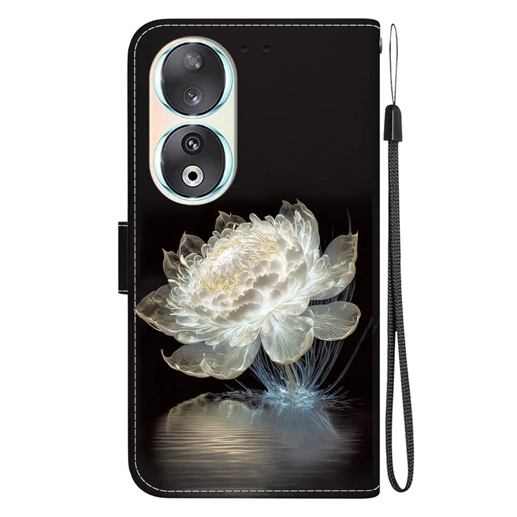 For Honor 90 Case Pattern Printing Shockproof Phone Cover - Crystal Peony