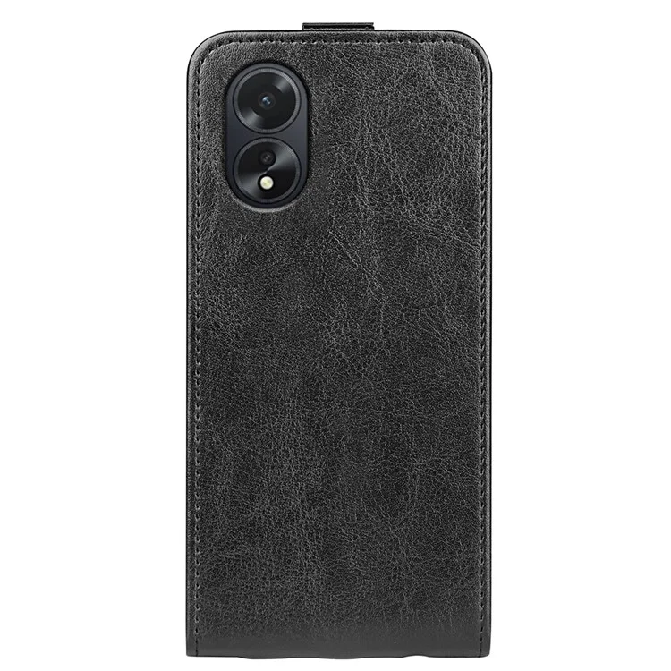 Для Oppo A38 4G Чехол Слот для карты Телефонная раковина Crazy Horse Texture Leather Phone Cover - Black