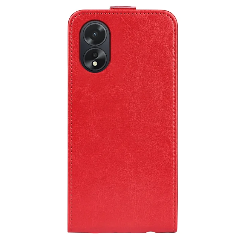 For Oppo A38 4G Case Card Slot Phone Shell Crazy Horse Texture Leather Phone Cover - Red