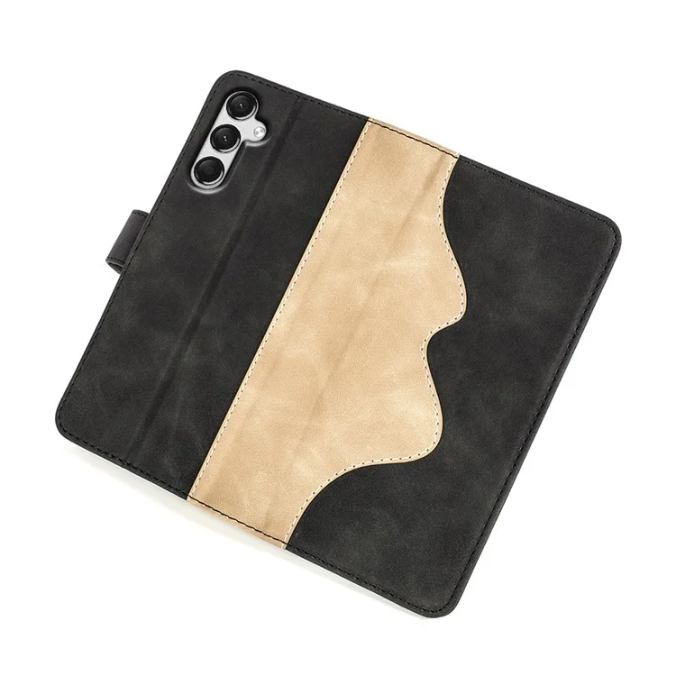 Para Samsung Galaxy A25 5G (Global) (161.0 x 76.5 x 8.3mm) Case PU Leather Wallet Stand Dual-color Cell Phone Cover - Preto