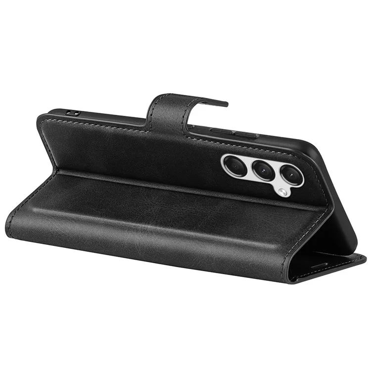 Per Samsung Galaxy A25 5G (Global) (161.0 x 76.5 x 8.3mm) Custodia in Pelle PU Stand Phone Shell Wallet - Nero
