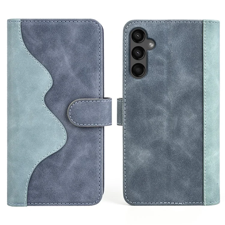 Para Samsung Galaxy A15 5G Case PU Leather Cover Wallet Stand Slim-Fit Phone Shell - Azul
