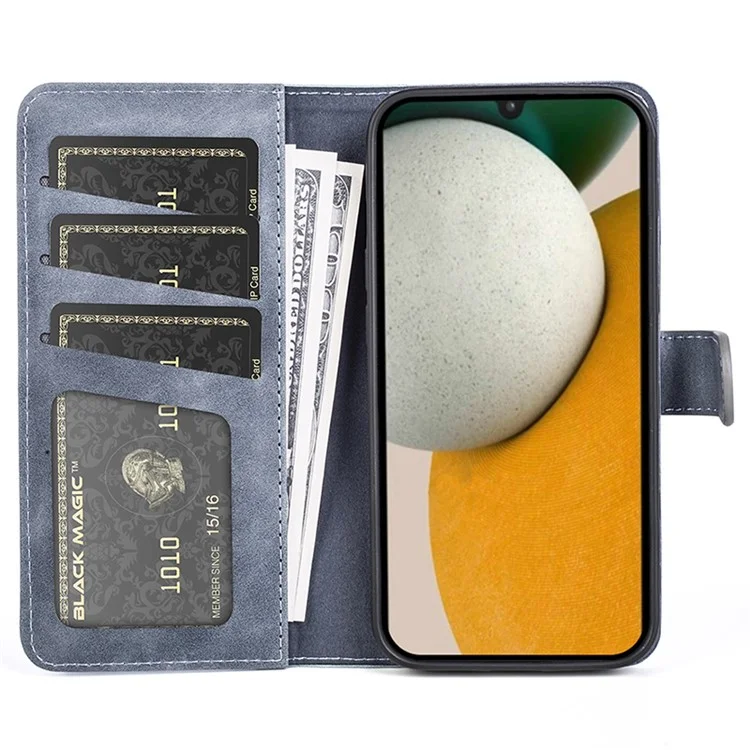 Para Samsung Galaxy A15 5G Case PU Leather Cover Wallet Stand Slim-Fit Phone Shell - Azul