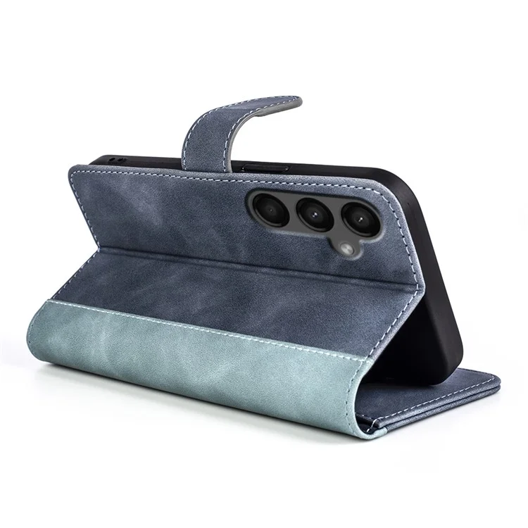 Para Samsung Galaxy A15 5G Case PU Leather Cover Wallet Stand Slim-Fit Phone Shell - Azul