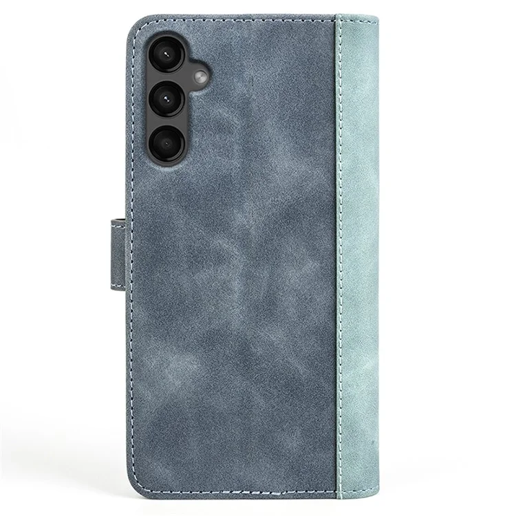 Para Samsung Galaxy A15 5G Case PU Leather Cover Wallet Stand Slim-Fit Phone Shell - Azul