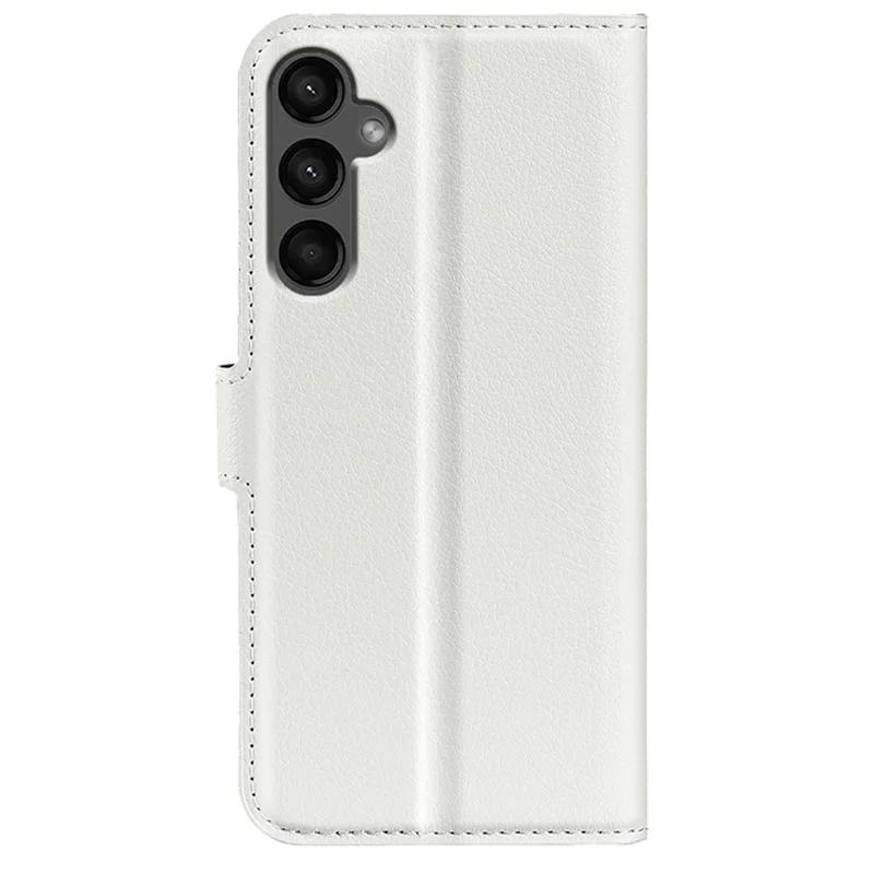 For Samsung Galaxy A15 5G Case Slim-Fit Litchi Texture Stand Wallet Phone Cover PU Leather Shell - White