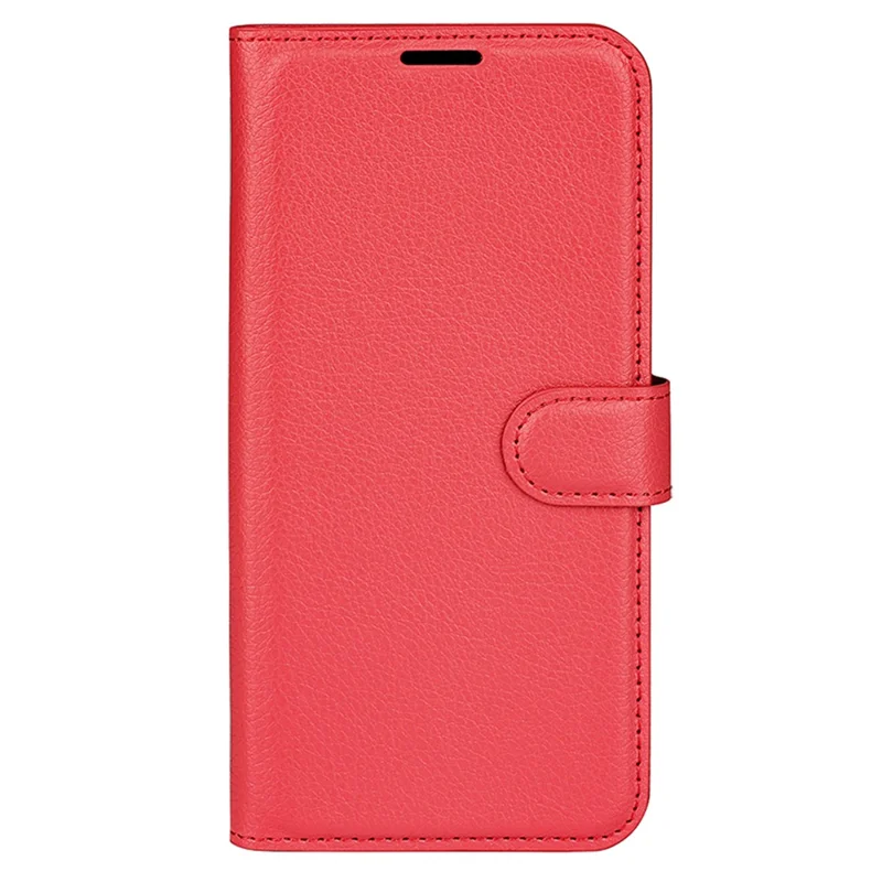 For Samsung Galaxy A15 5G Case Slim-Fit Litchi Texture Stand Wallet Phone Cover PU Leather Shell - Red