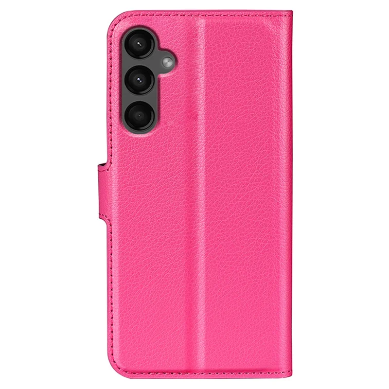 For Samsung Galaxy A15 5G Case Slim-Fit Litchi Texture Stand Wallet Phone Cover PU Leather Shell - Rose
