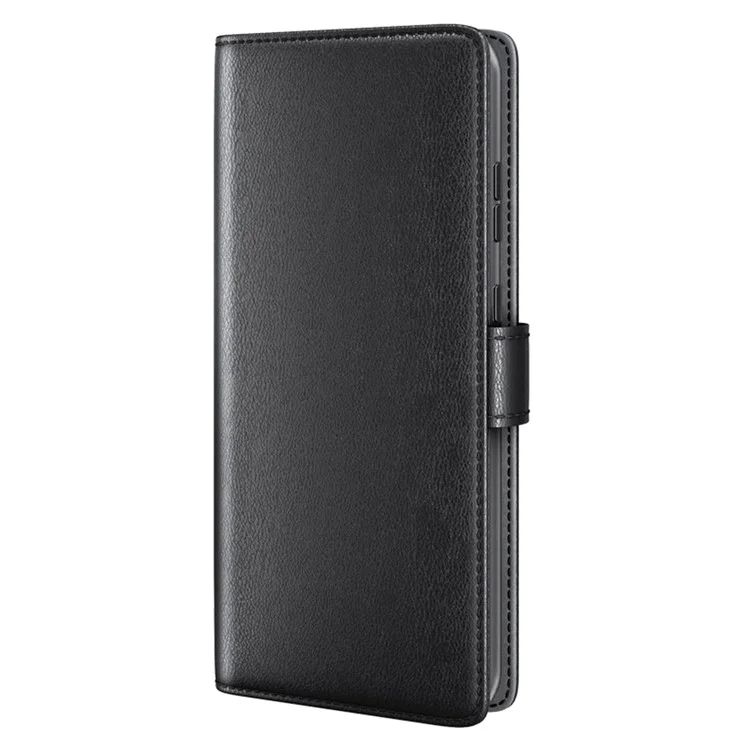 Für Samsung Galaxy A15 5G Case Wallet Stand Cover Shockproof Genuine Split Leather Phone Shell - Schwarz