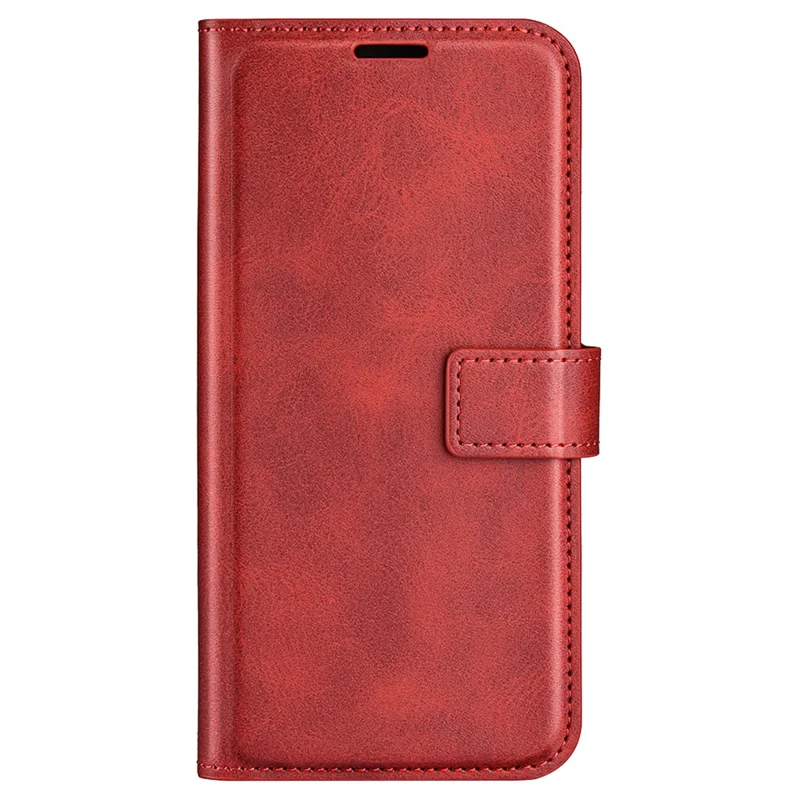 For Samsung Galaxy A15 5G Case Wallet Stand PU Leather Calf Texture Phone Cover - Red
